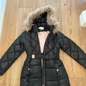 Micahel Kors black puffer jacket w removable hood size 14